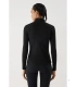 Camiseta Deportiva Térmica de Mujer con Cuello Perkins en Color Negro Ysabel Mora 70991 (Colección Thermal)