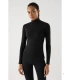 Camiseta Deportiva Térmica de Mujer con Cuello Perkins en Color Negro Ysabel Mora 70991 (Colección Thermal)