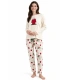 Pijama Manga Larga Mujer Peanuts Snoopy Crudo 63241