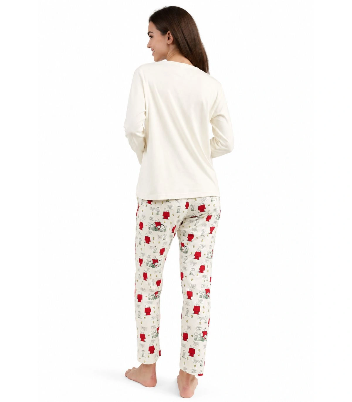 Pijama Manga Larga Mujer Peanuts Snoopy Crudo 63241