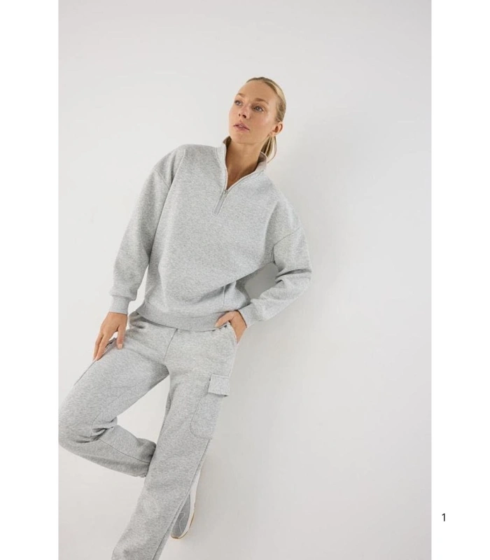 Chándal Deportivo de Mujer Afelpado Color Gris Ysabel Mora 71000