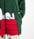 Bata Mujer Polar Classic Peanuts Verde Manga Larga con Cremallera