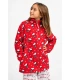 Bata Niña Polar Roja Love Snoopy Peanuts con Cremallera