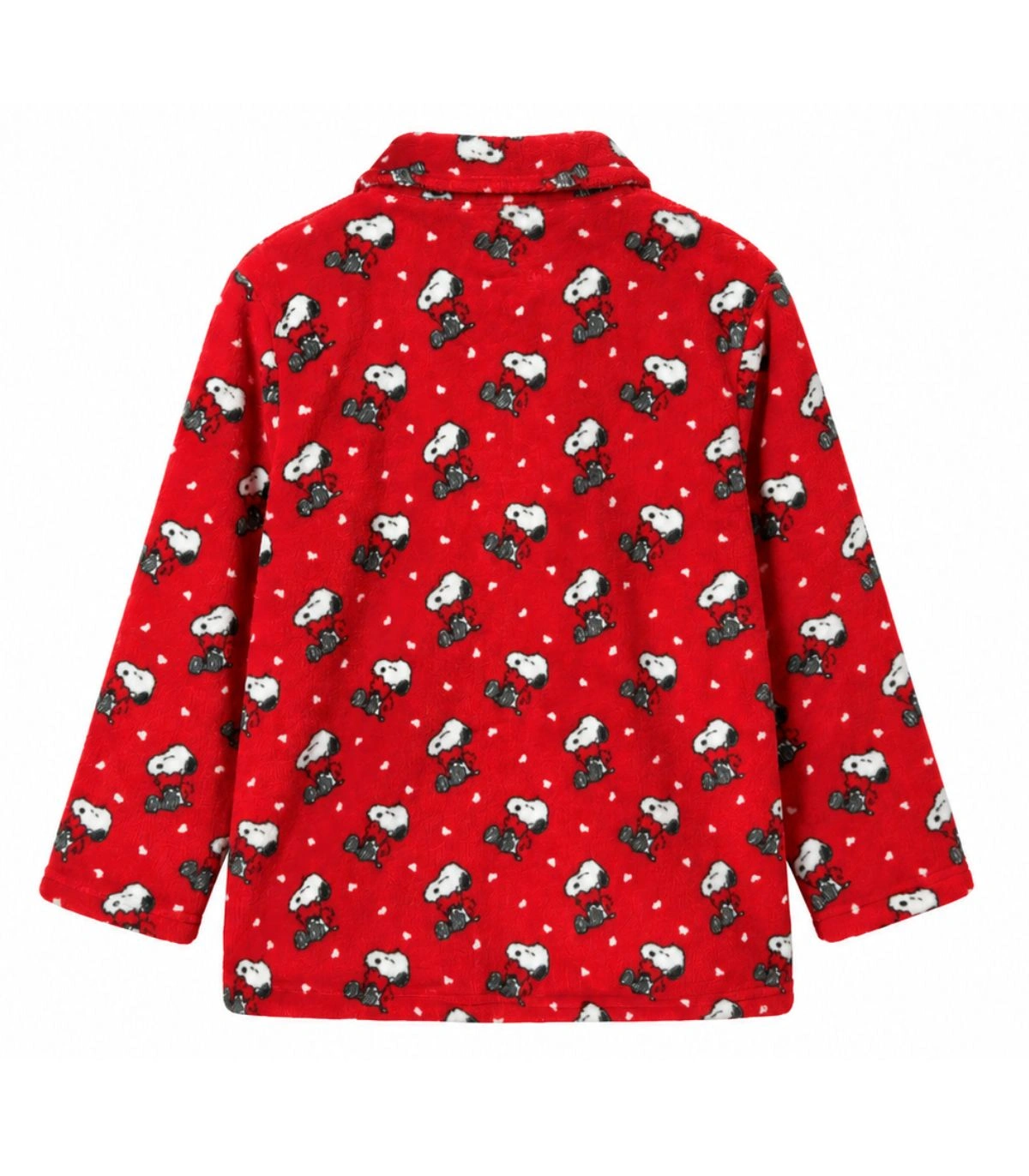 Bata Niña Polar Roja Love Snoopy Peanuts con Cremallera