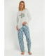 Pijama Mujer Toy Story 100% Algodón Manga Larga Azul