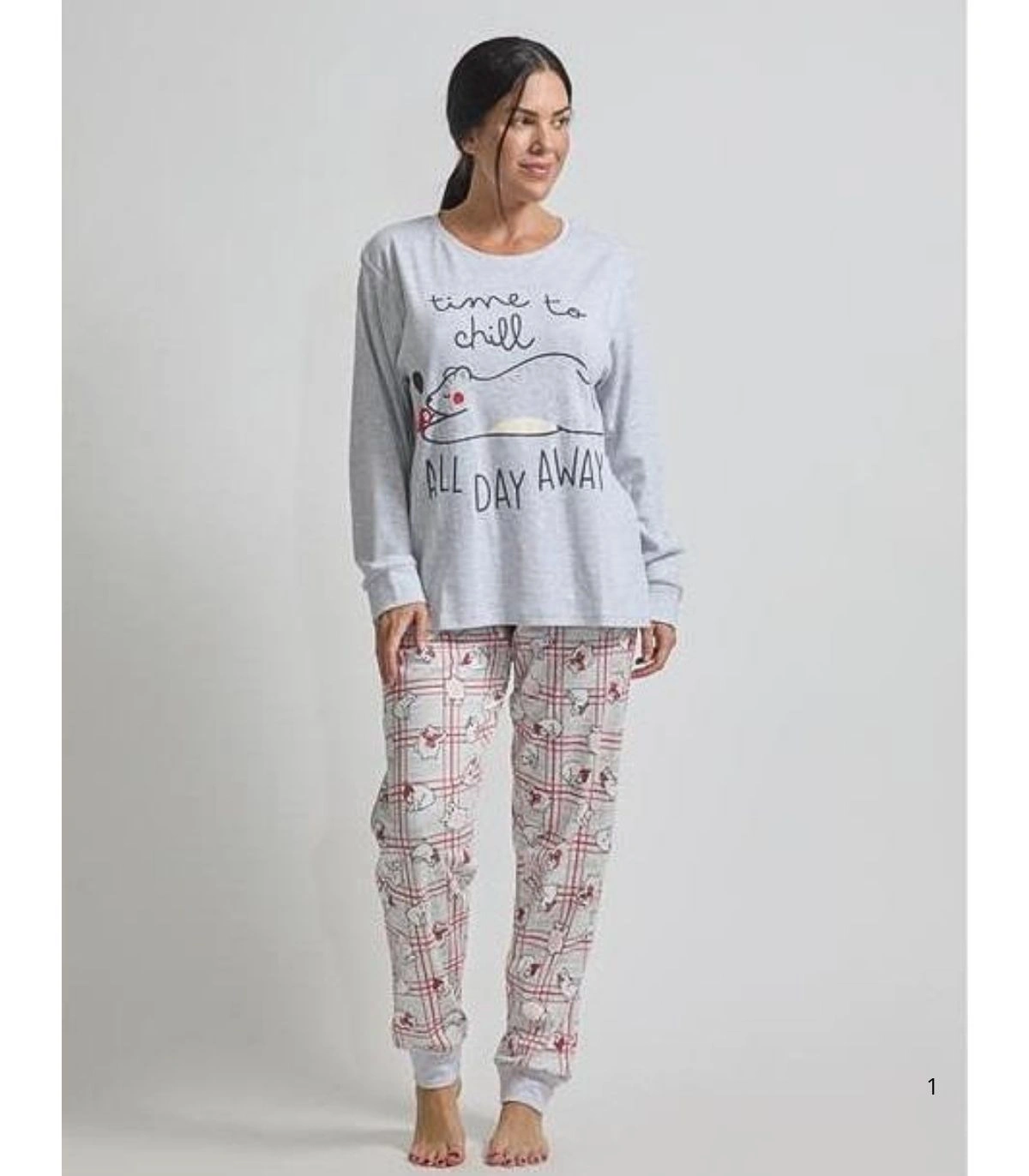 Pijama de Mujer en Algodón Interlock de Manga Larga Diassi Woman 25208975
