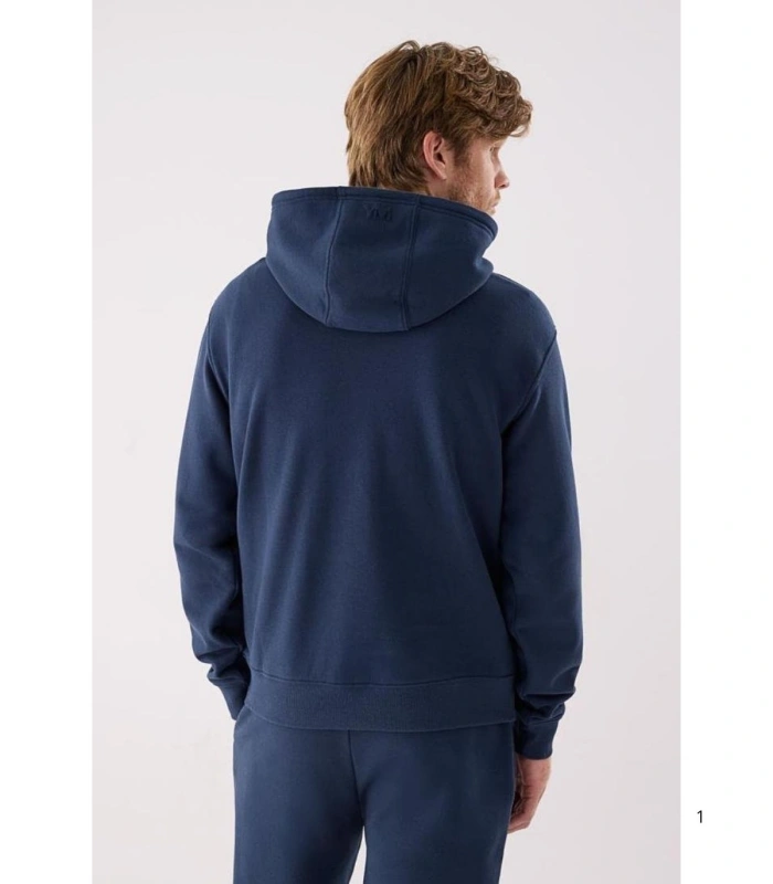 Sudadera Deportiva de Hombre Afelpada con  Bolsillo Canguro en Color Azul Marino Ysabel Mora 75000