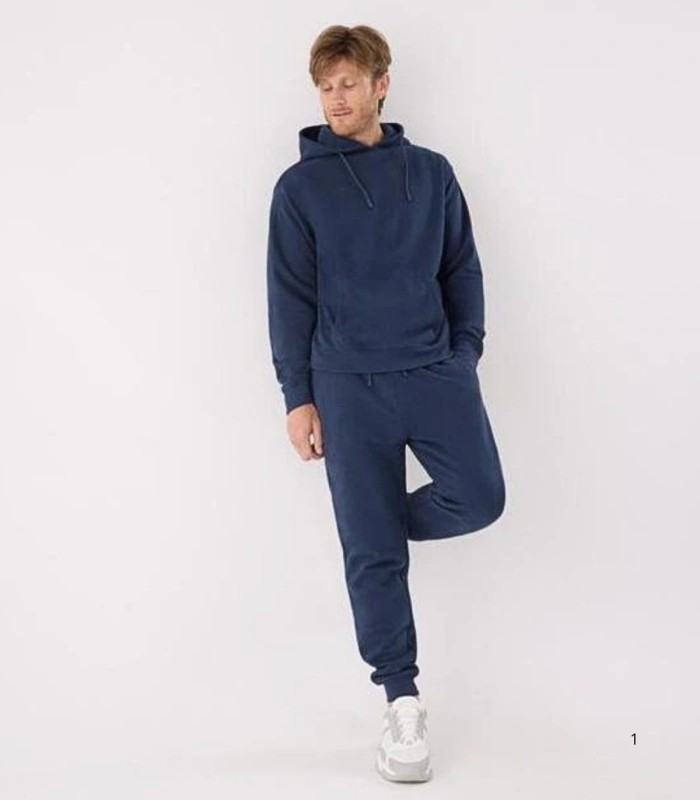 Sudadera Deportiva de Hombre Afelpada con  Bolsillo Canguro en Color Azul Marino Ysabel Mora 75000
