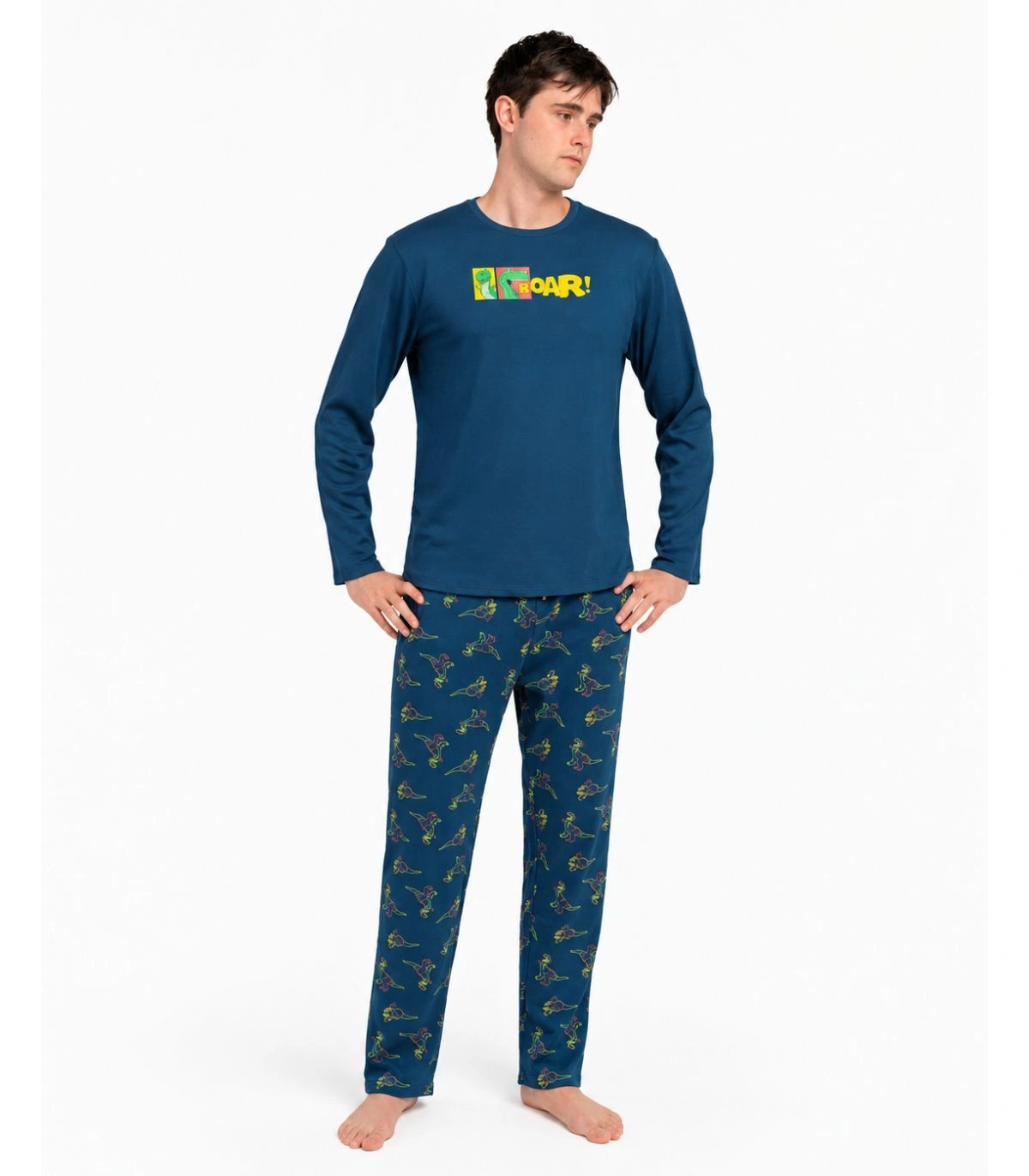 Pijama Hombre Toy Story 100% Algodón Manga Larga Azul
