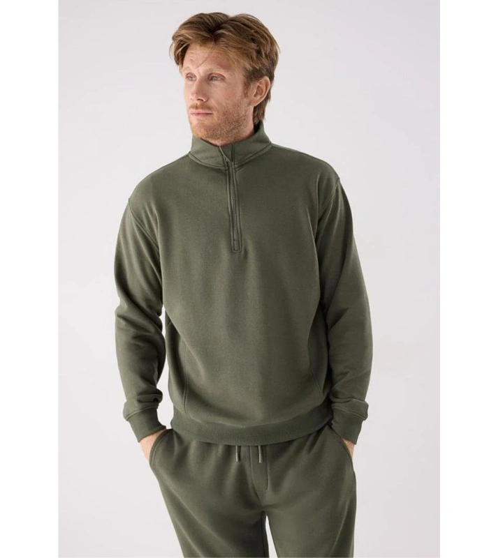 Sudadera Deportiva de Hombre Afelpada Color Verde Ysabel Mora 75001