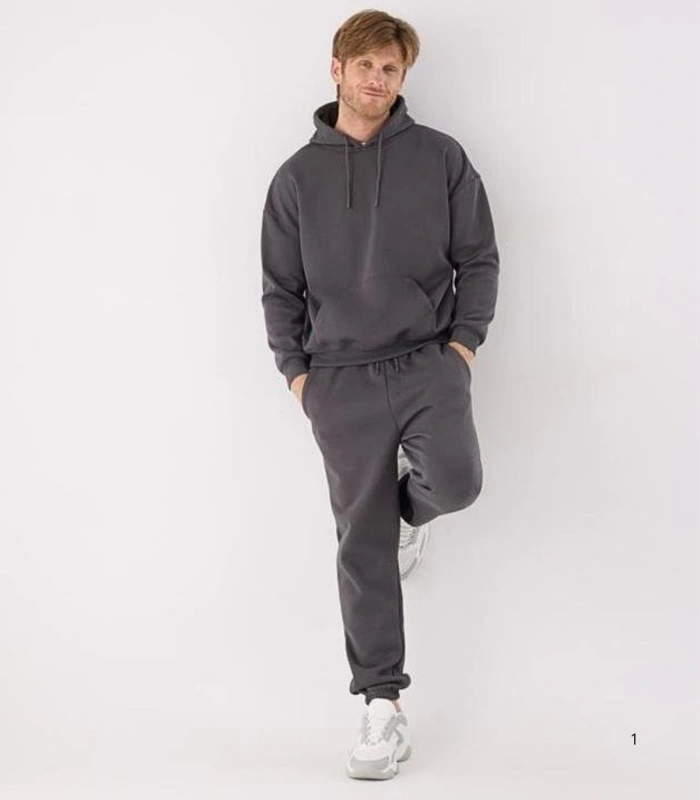 Chándal Deportivo de Hombre Afelpado con Sudadera Pantalón Jogger en Color Marrón Ysabel Mora75003