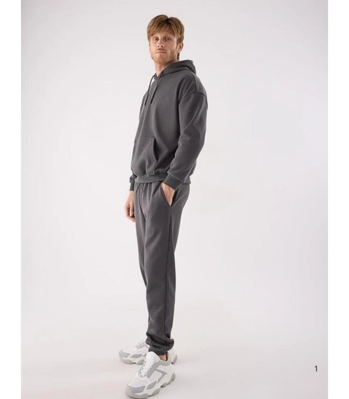 Chándal Deportivo de Hombre Afelpado con Sudadera Pantalón Jogger en Color Marrón Ysabel Mora75003