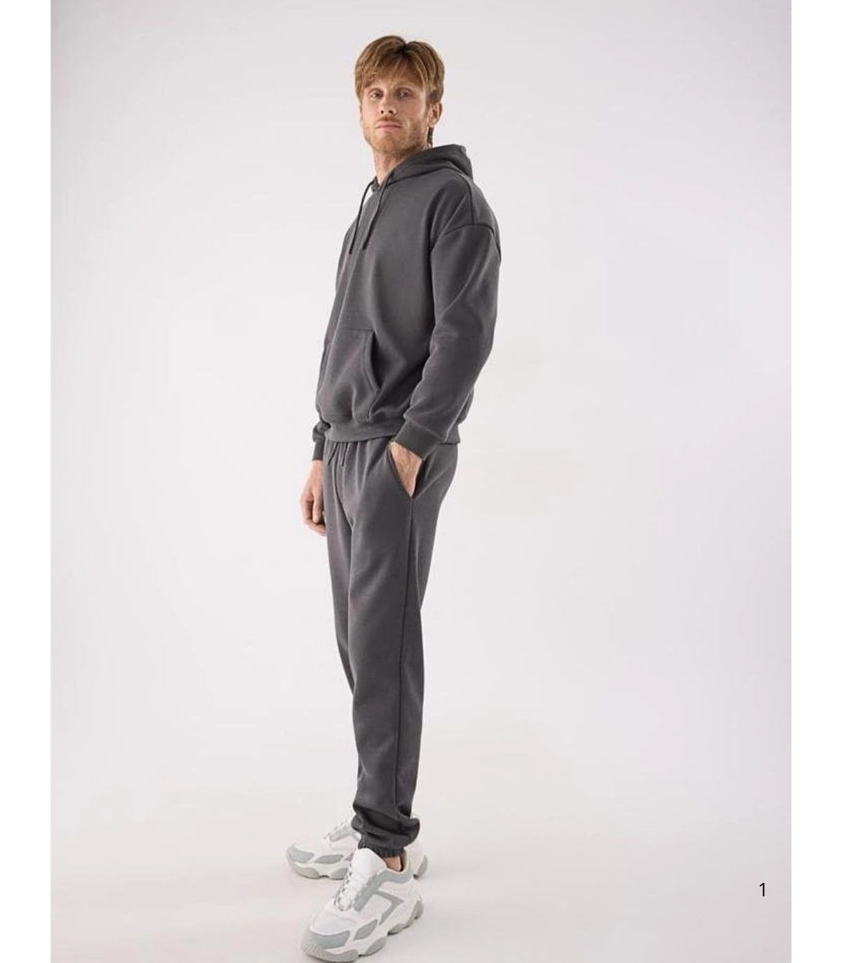 Chándal Deportivo de Hombre Afelpado con Sudadera Pantalón Jogger en Color Marrón Ysabel Mora75003
