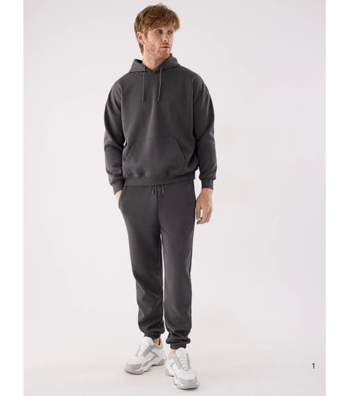 Chándal Deportivo de Hombre Afelpado con Sudadera Pantalón Jogger en Color Marrón Ysabel Mora75003