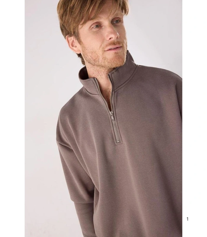 Chándal Deportivo de Hombre Afelpado con Sudadera y Pantalón Jogger en Color Marrón Ysabel Mora 75004