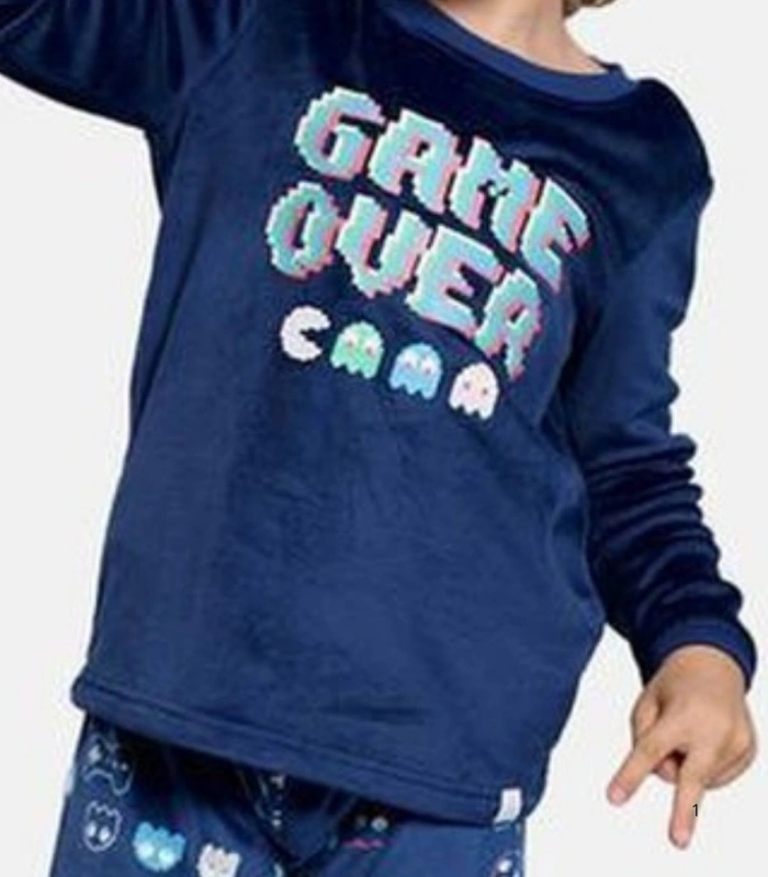Pijama Infantil de Niño en Terciopelo "Game Over"  Muydemi 26701