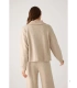Jersey Cálido de Mujer con Cuello de Cremallera Beige Ysabel Mora 70724