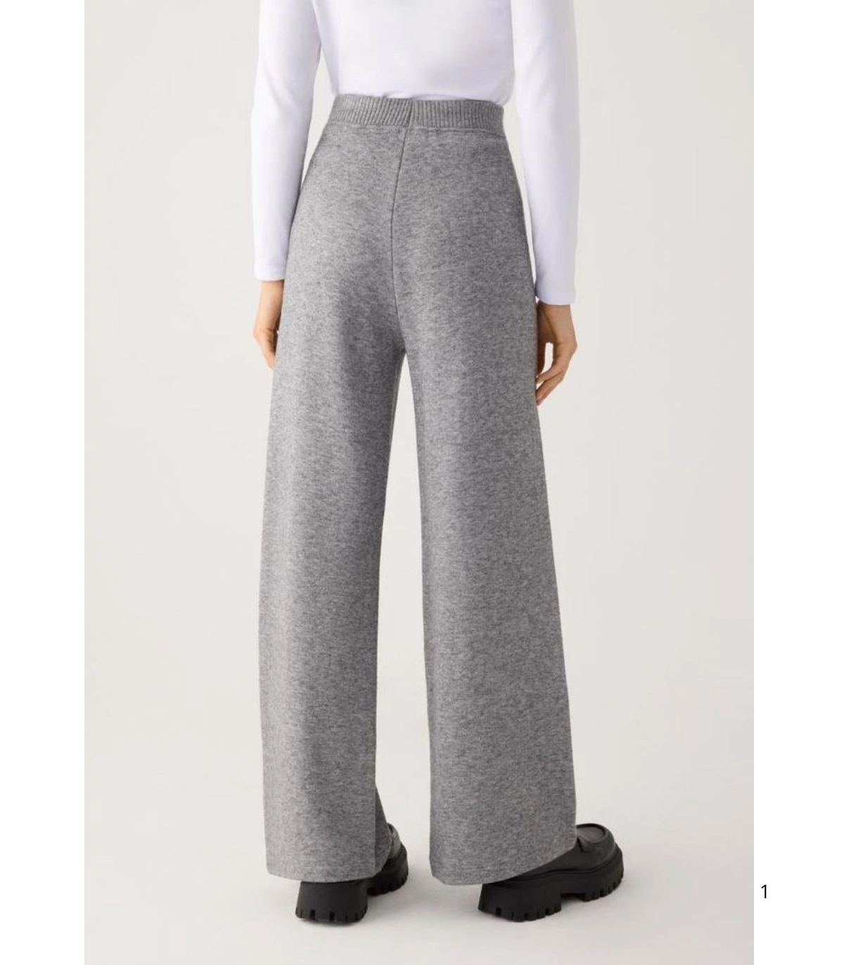 Pantalón Ancho Cálido de Tiro Alto Para Mujer Color Gris Ysabel Mora 70727