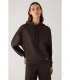 Sudadera Afelpada de Mujer con Capucha en Color Marrón Ysabel Mora 70745