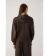 Sudadera Afelpada de Mujer con Capucha en Color Marrón Ysabel Mora 70745