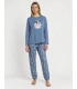 Pijama Mujer Idefix 100% Algodón Manga Larga