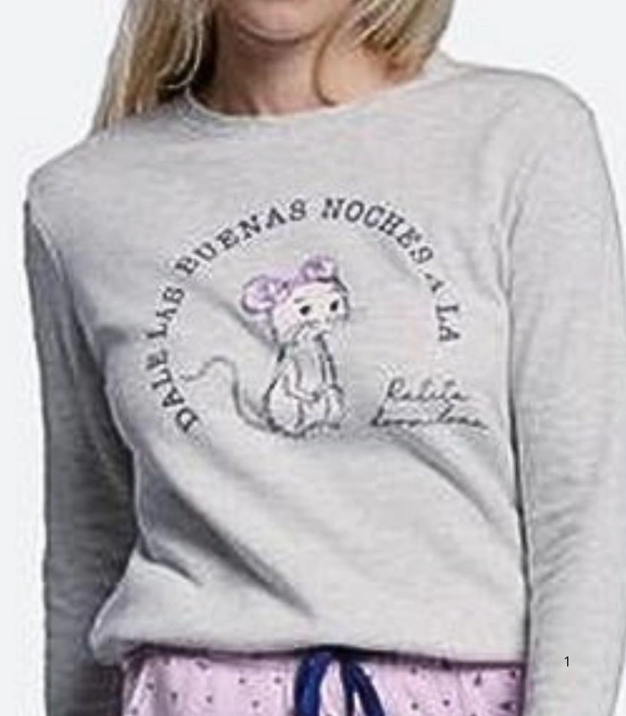 Pijama de Mujer en Tejido Calentito Interlock, Bolsillos y Puños Ysabel Mora Ref. 26227