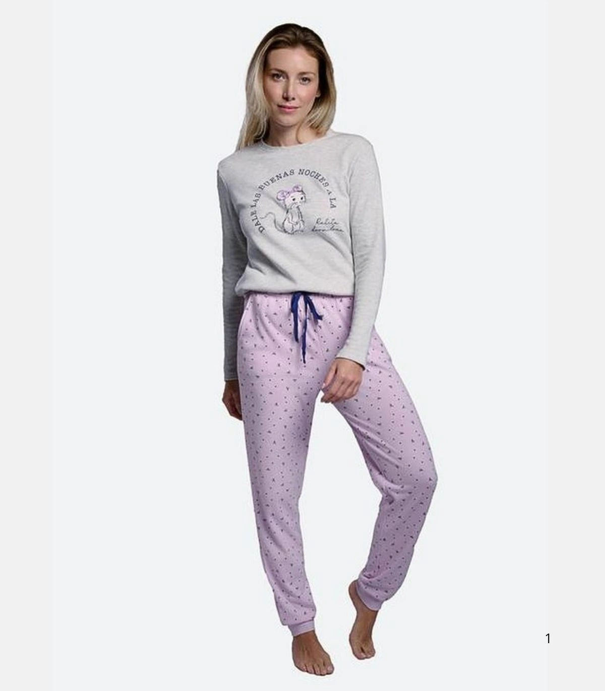 Pijama de Mujer en Tejido Calentito Interlock, Bolsillos y Puños Ysabel Mora Ref. 26227