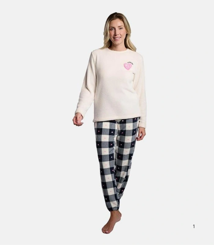 Pijama de Mujer en Coralina Ultrasuave de Manga Larga Ysabel Mora 26258