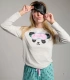 Pijama de Mujer en Algodón con Ilustración de Panda "Lazy Day" Ysabel Mora 26260