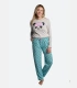 Pijama de Mujer en Algodón con Ilustración de Panda "Lazy Day" Ysabel Mora 26260