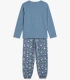 Pijama Niña Astérix Idefix Azul Manga Larga 100% Algodón