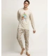 Pijama Hombre Astérix Le Copains Beige Manga Larga