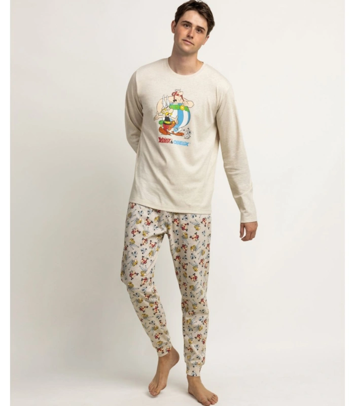 Pijama Hombre Astérix Le Copains Beige Manga Larga