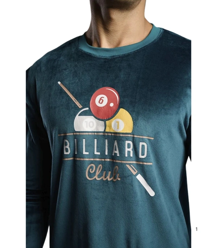 Pijama Largo de Hombre en Terciopelo  "Billiard Club"  Ysabel Mora 26426