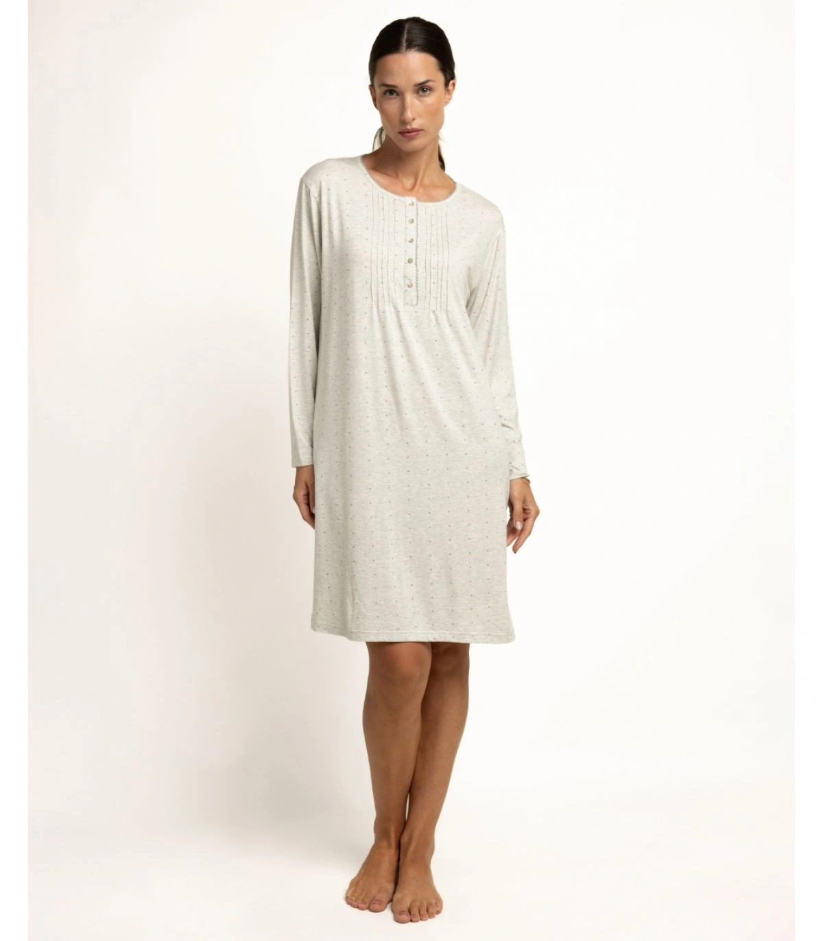 Camisola Mujer Admas Classic Small Grey Dots Gris Jaspeado