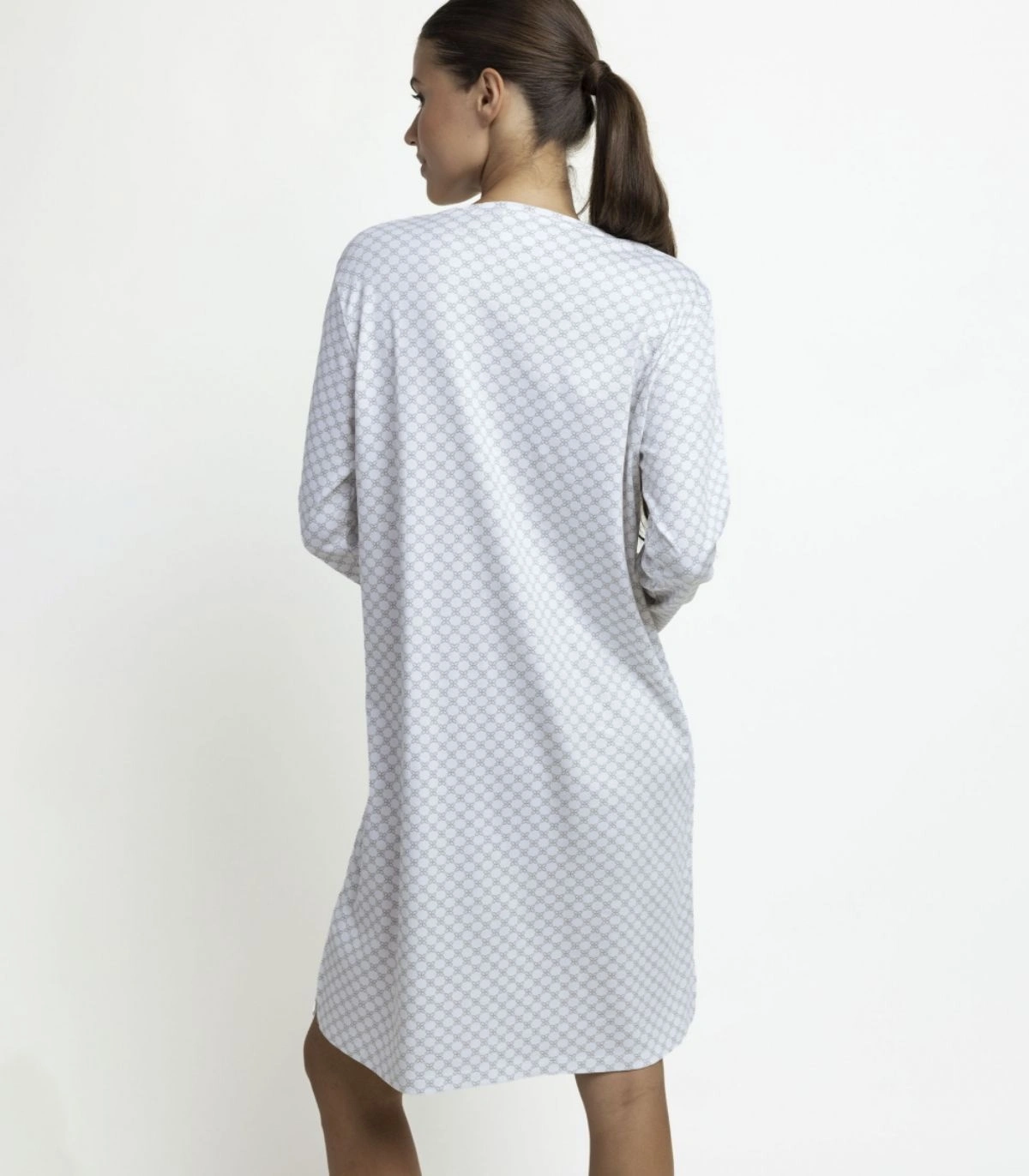 Camisola Mujer Admas Classic Grey Flowers Perla Manga Larga