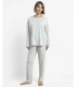 Pijama Mujer Admas Classic Small Grey Dots Gris Jaspeado Manga Larga