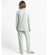 Pijama Mujer Admas Classic Small Grey Dots Gris Jaspeado Manga Larga