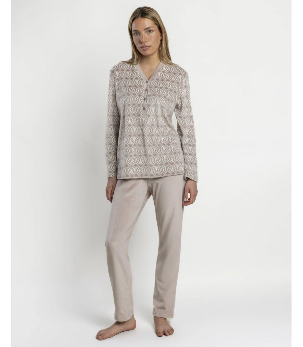 Pijama Mujer Admas Luxury Luxe Shell Maquillaje Manga Larga
