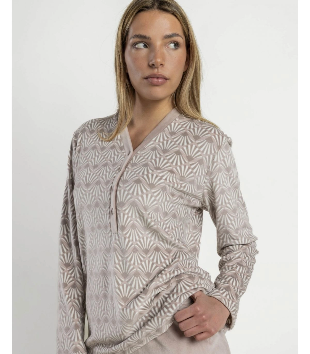 Pijama Mujer Admas Luxury Luxe Shell Maquillaje Manga Larga