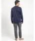 Pijama Hombre Stay at Home Coffee Routine Marino Manga Larga
