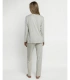 Pijama Mujer Admas Classic Small Grey Dots Gris Jaspeado Abierto Manga Larga