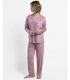 Pijama Mujer Admas Classic Summer Rosa Abierto Manga Larga