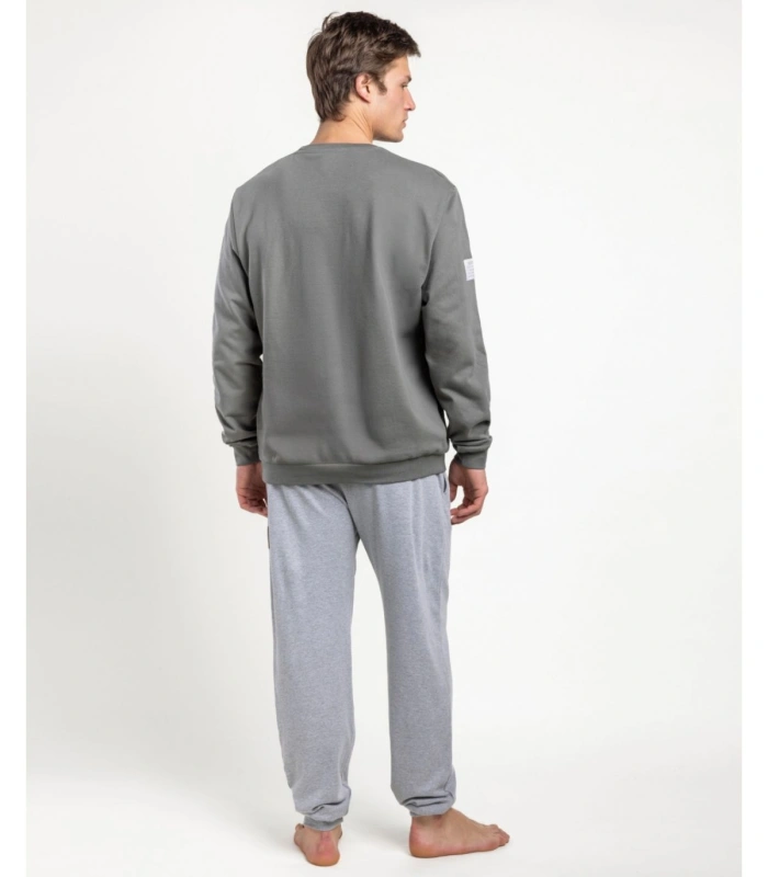 Pijama Hombre New Plan Recycle Caqui Manga Larga de Felpa