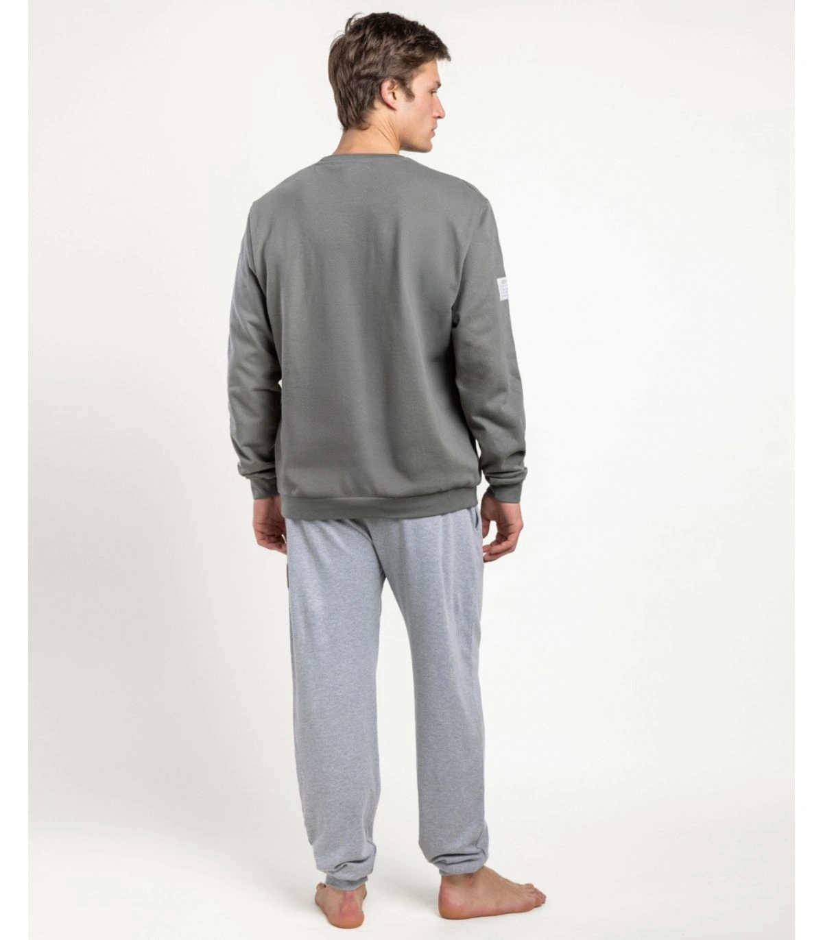 Pijama Hombre New Plan Recycle Caqui Manga Larga de Felpa