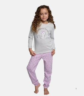 Pijama de Invierno para Niña de Manga Larga en Tejido Calentito Interlock Ysabel Mora 26600
