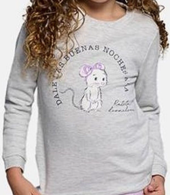 Pijama de Invierno para Niña de Manga Larga en Tejido Calentito Interlock Ysabel Mora 26600