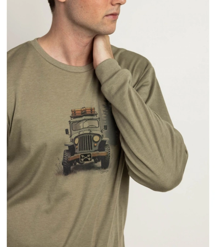 Pijama Hombre Admas Camp Car Caqui Manga Larga