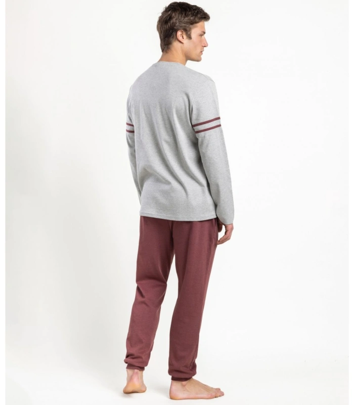 Pijama Hombre Admas Grey Kayaking Gris Manga Larga