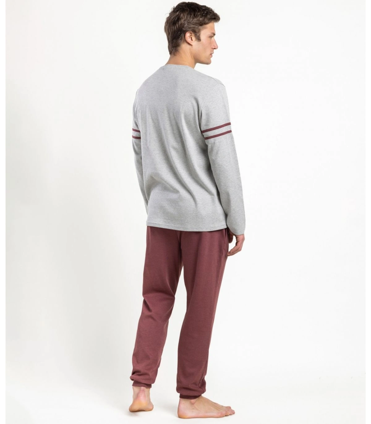 Pijama Hombre Admas Grey Kayaking Gris Manga Larga